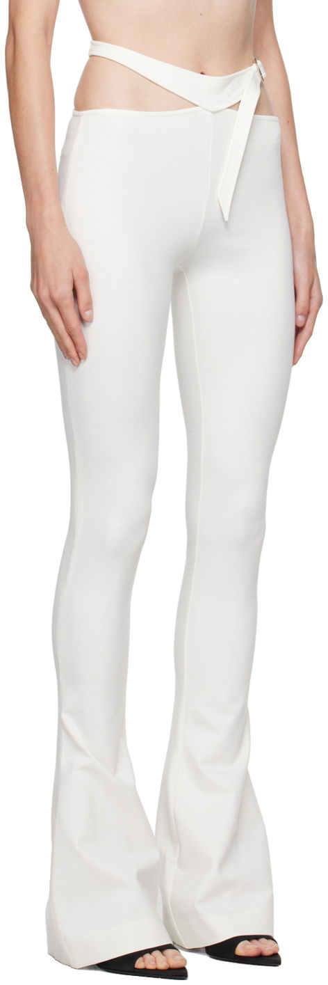 Панталони The Attico Attico Pin-Buckle Flare Pants Бяло | 241WCP166 RY02, 1