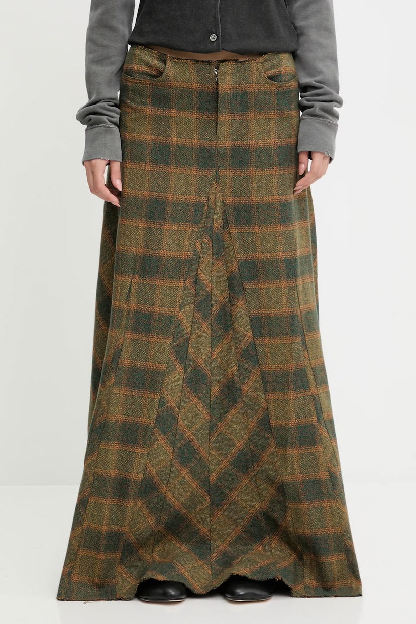 Пола OUR LEGACY Our Legacy Rebel Maxi A-Line Skirt Зелено | W4254RV