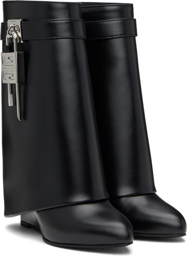 Кецове и обувки Givenchy Givenchy Shark Lock Wedge Ankle Boots Черно | BE602RE147001, 3