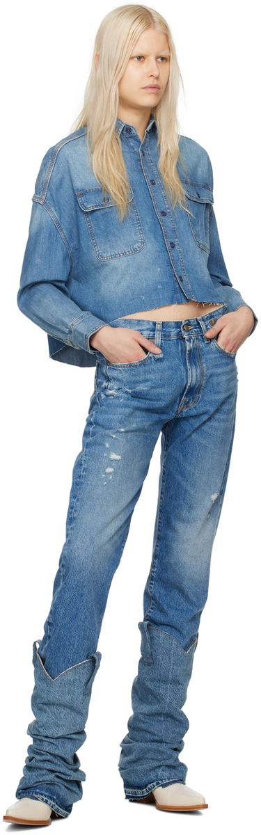 Дънки R13 R13 Boyfriend Stacked Jeans Синьо | R13W5083-969, 3