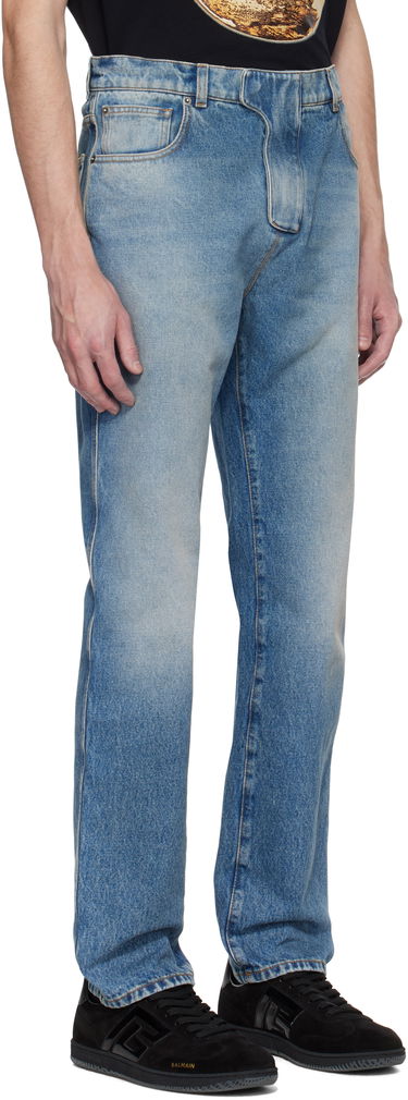 Дънки Balmain Balmain Regular Fit Jeans Синьо | EH0MI083DF44, 1