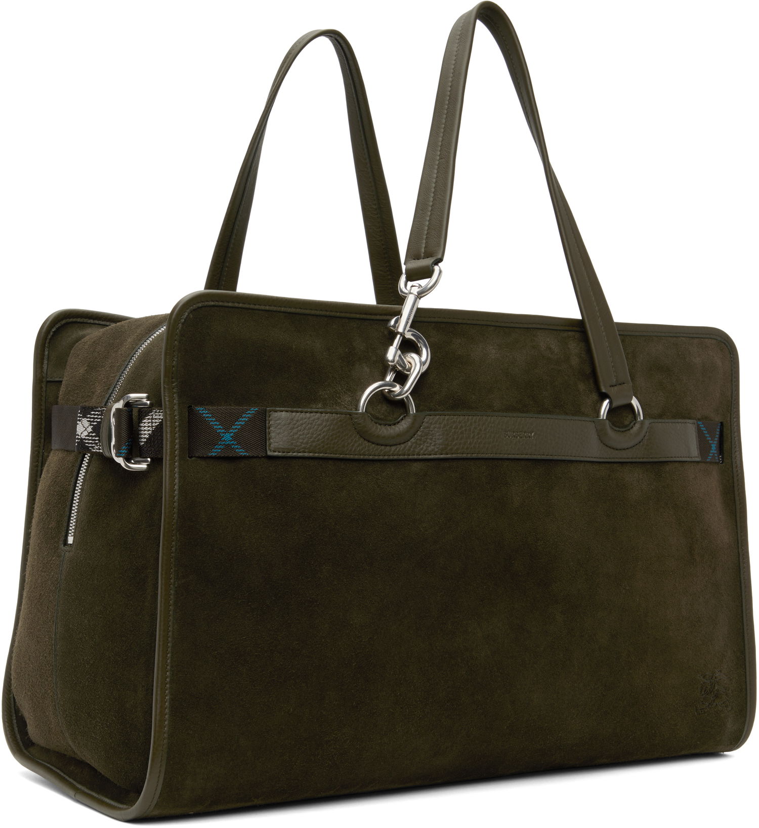 Голяма пазарска чанта Burberry Burberry B Clip Holdall Duffle Bag Зелено | 8107756, 1