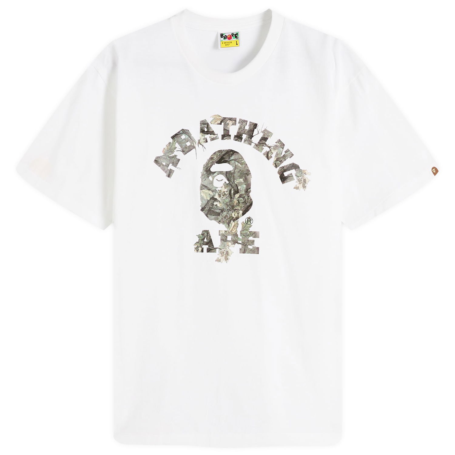 Тениска BAPE Tree Edge Camo College T-Shirt Бяло | 001TEL801030M-WBR, 1