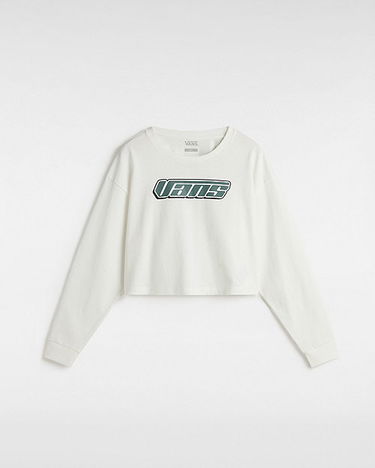 Тениска Vans Retro V Hook And Loop Relaxed Long Sleeve Crop T-shirt Бяло | VN000J4KFS8, 0