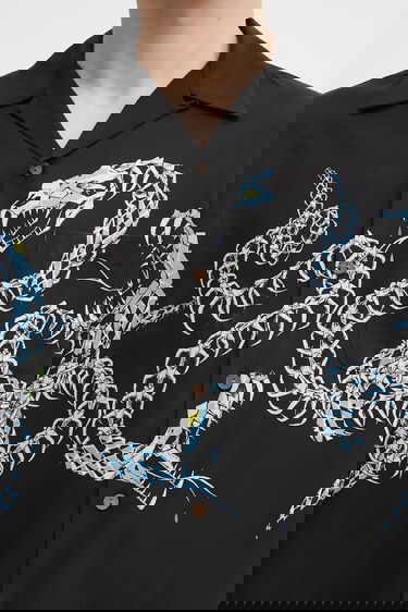 Риза WACKO MARIA Hawaiian Long Sleeve Snake Skeleton Print Shirt Черно | 25FW.WMS.HI04, 3