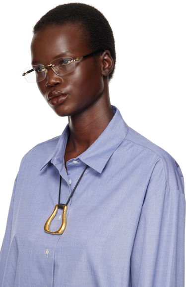 Слънчеви очила Gucci Gold & Black Rectangular Glasses Металик | GG1221O-001, 3