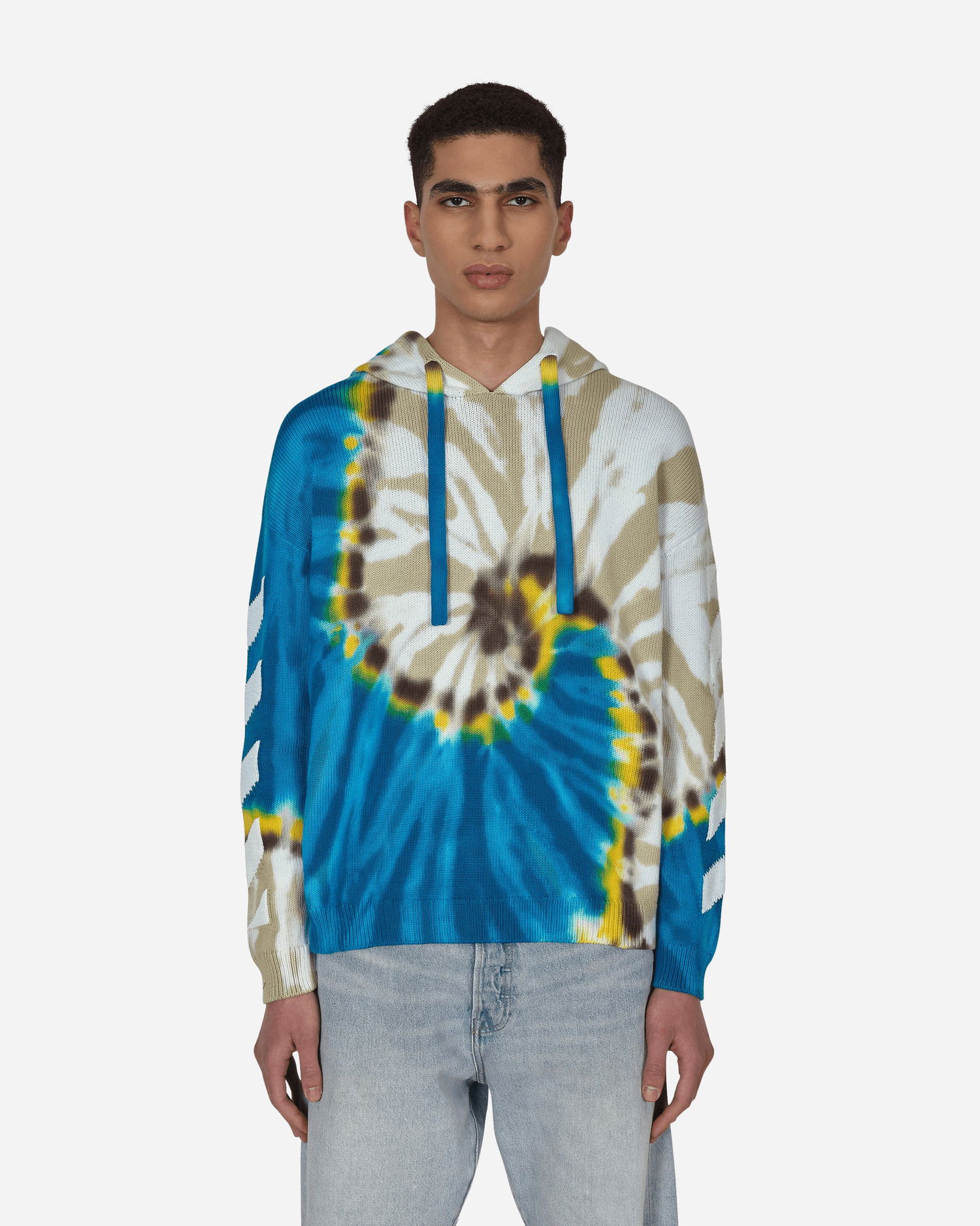 Суитчър Off-White Diag Tie Dye Knit Hoodie Многоцветен | OMHA148S22KNI0016101, 1