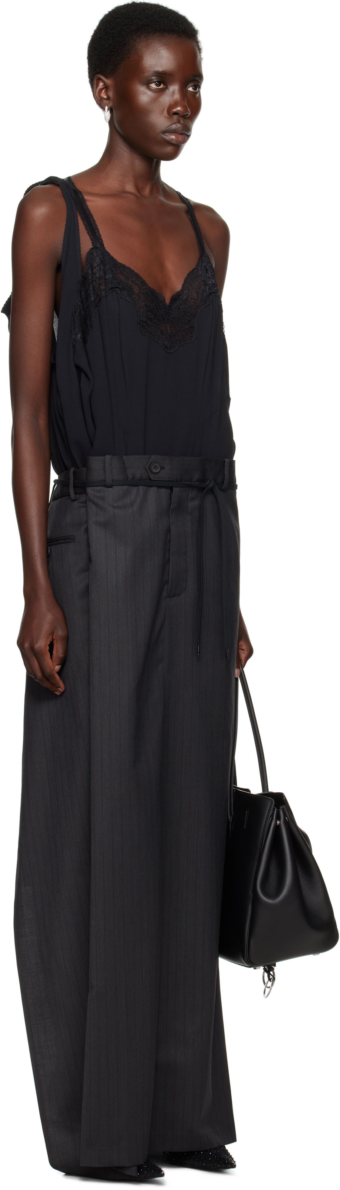 Пола Balenciaga Balenciaga Patched Slip Maxi Dress Черно | 814348 TLO32, 1
