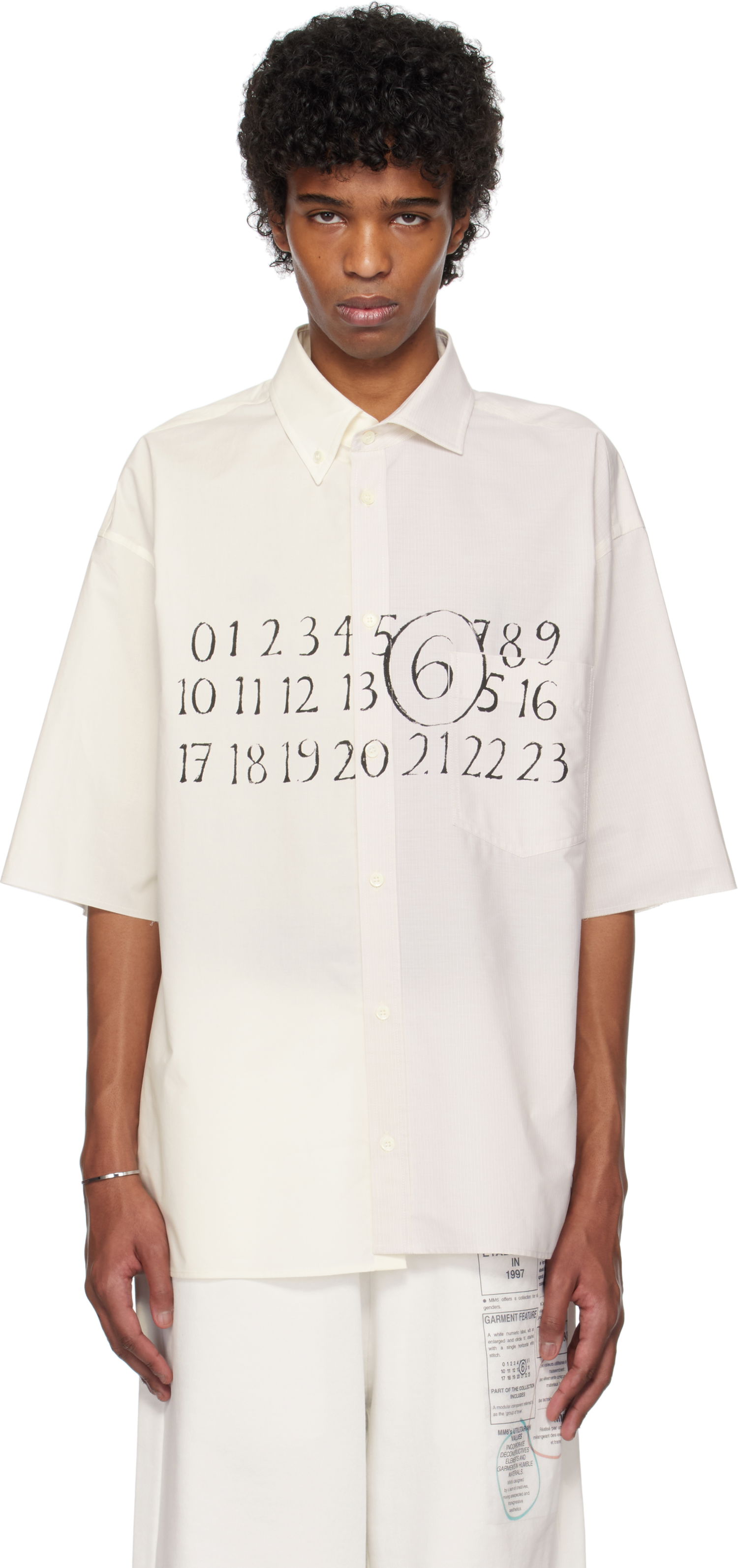 Риза Maison Margiela MM6 Maison Margiela Asymmetric Poplin Shirt Бяло | SH0DR0007 MTN041, 0