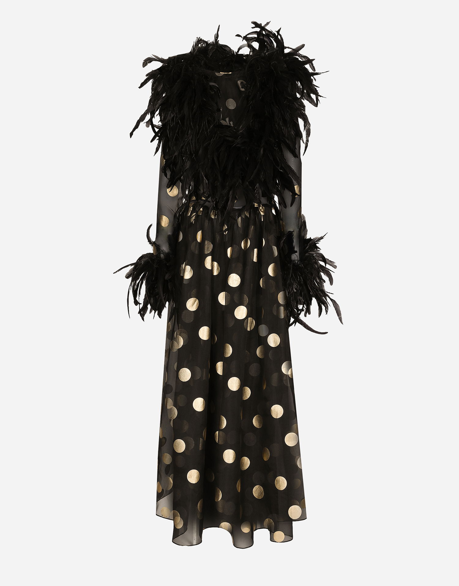 Pокля Dolce & Gabbana Silk Organza Polka Dot Dress Черно | F6JRMTHS100HNLM0, 1