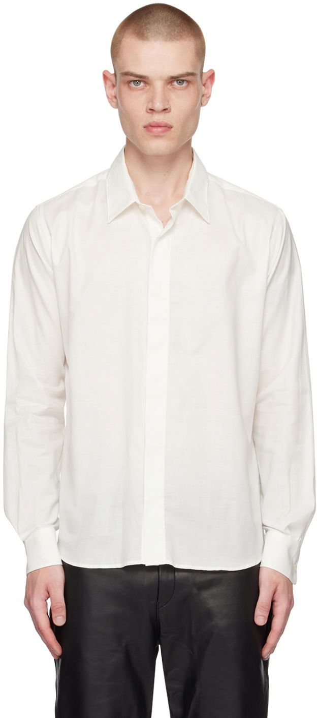 Риза AMI Button Shirt Бяло | HSH126.CO0015, 0