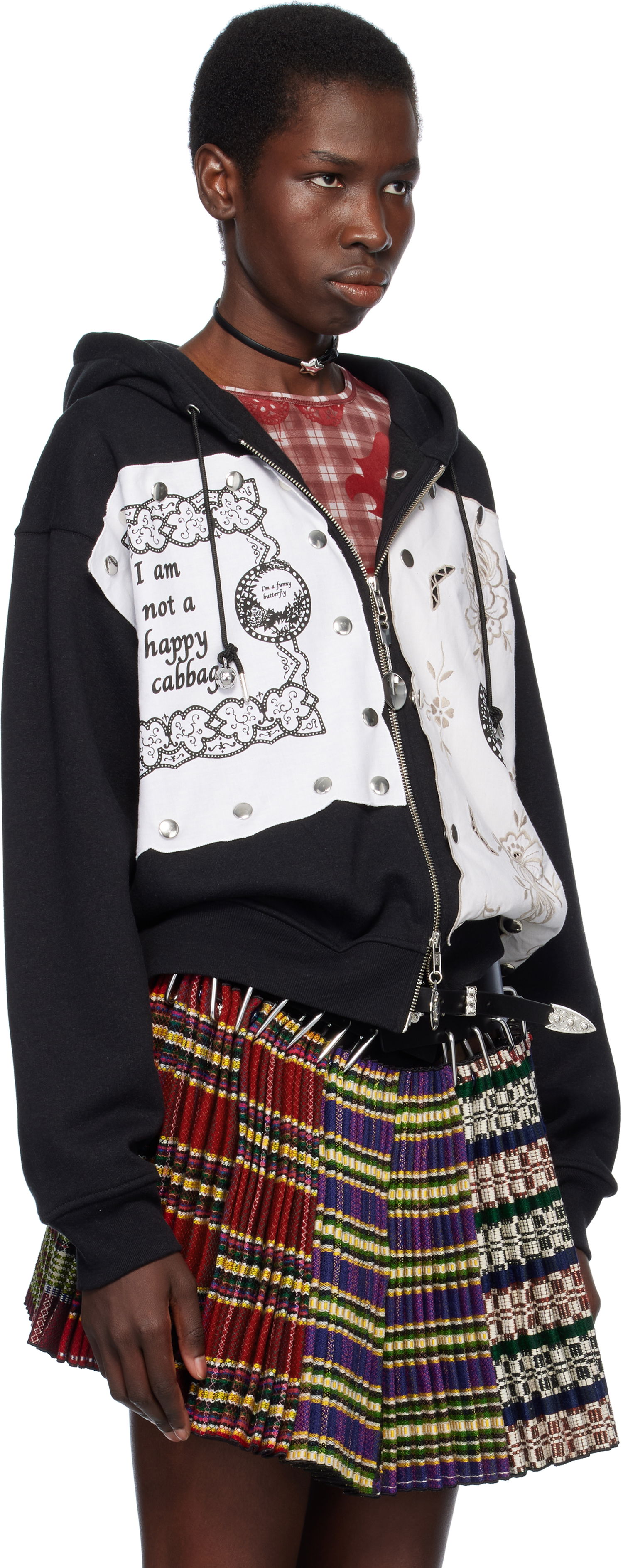 Суитчър Chopova Lowena Chopova Lowena Emotional Napkin Panelled Zip-Up Hoodie Черно | 5232, 1