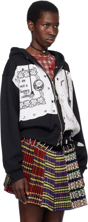 Суитчър Chopova Lowena Chopova Lowena Emotional Napkin Panelled Zip-Up Hoodie Черно | 5232, 1