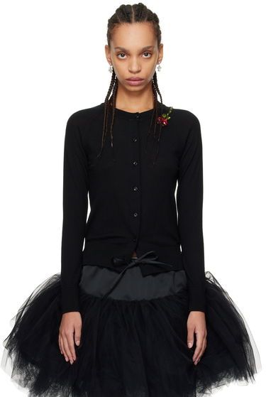 Пуловер Simone Rocha Simone Rocha Embellished Flower Cardigan Черно | KMK13TB 0647, 0