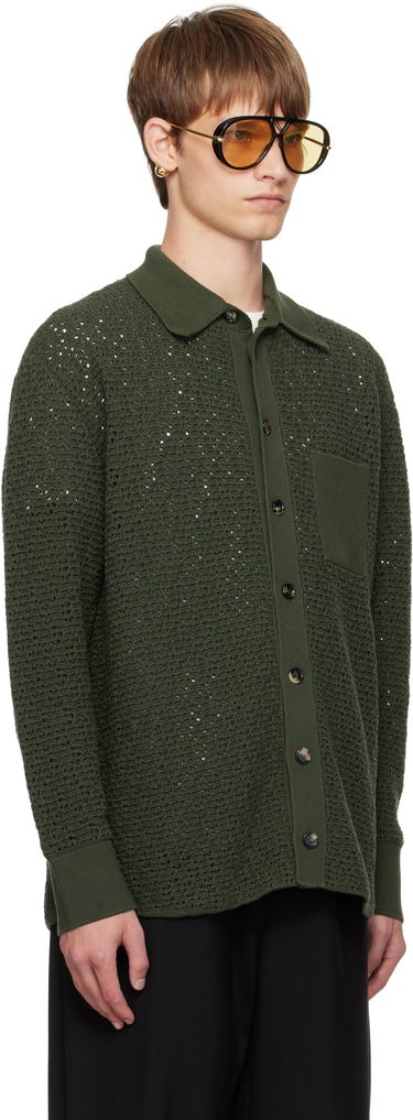 Пуловер Bottega Veneta Bottega Veneta Crochet Cardigan Зелено | 841367V5SP03293, 1