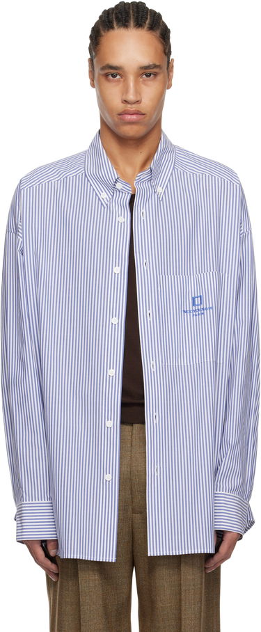 Риза WOOYOUNGMI WOOYOUNGMI Striped Cotton Shirt Синьо | W251SH12, 0