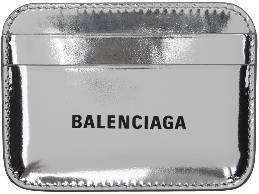 Портфейл Balenciaga Printed Card Holder Сиво | 593812 2AAMO, 0