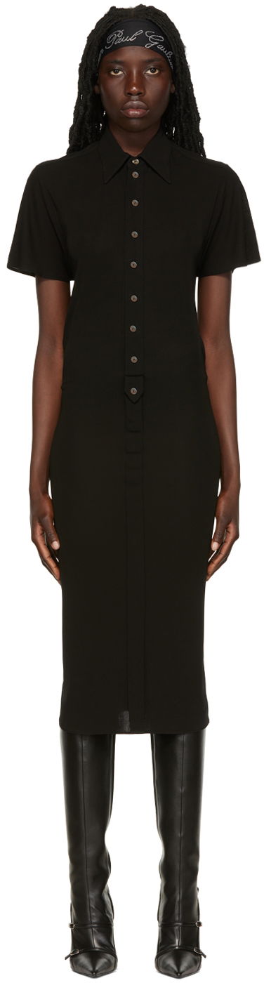 Pокля Jean Paul Gaultier Jean Paul Gaultier 'The Polo' Midi Shirt Dress Черно | 22/06-F-RO019B-J016, 0