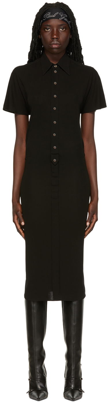 Pокля Jean Paul Gaultier Jean Paul Gaultier 'The Polo' Midi Shirt Dress Черно | 22/06-F-RO019B-J016, 0