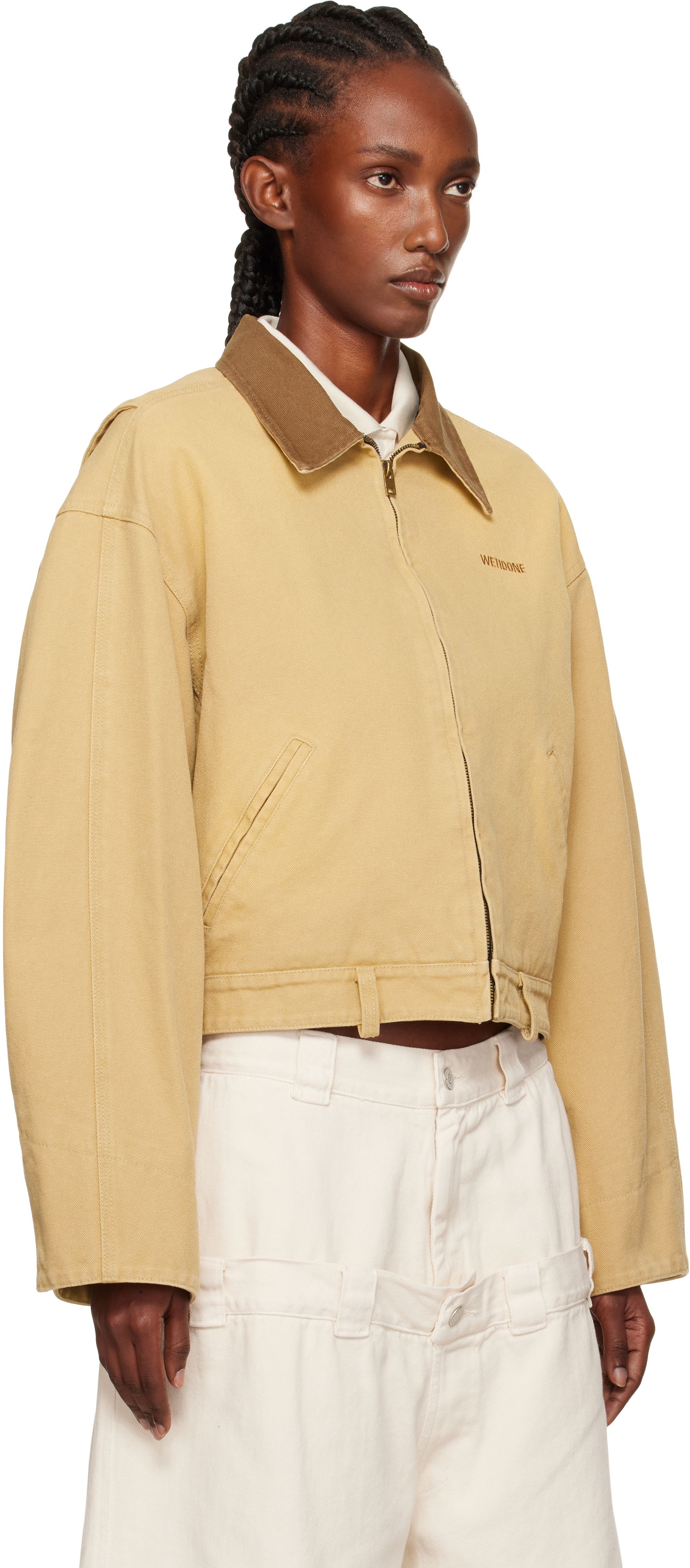 Яке We11done We11done Washed Work Cropped Jacket Бежово | WD-JK2-25-008-W-BG, 1