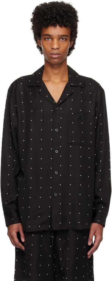 Риза Róhe Dotted Loose Camp Collar Shirt Черно | 314-19-075, 0