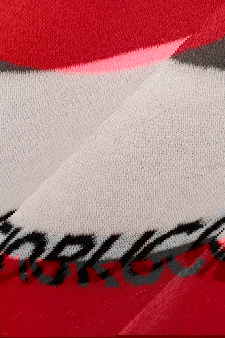Шал Fiorucci Fiorucci Logo Alpaca Striped Scarf Червено | W02FPASC470KN11RD02, 1
