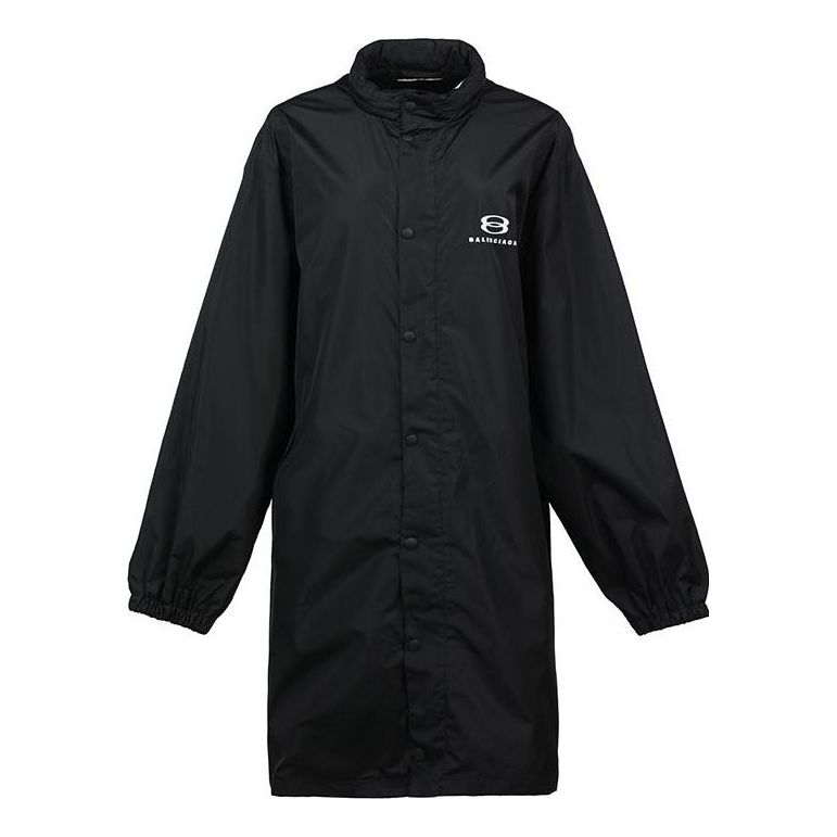 Дъждобран Balenciaga Logo Intarsia Raincoat Черно | 681449TLO061000, 0