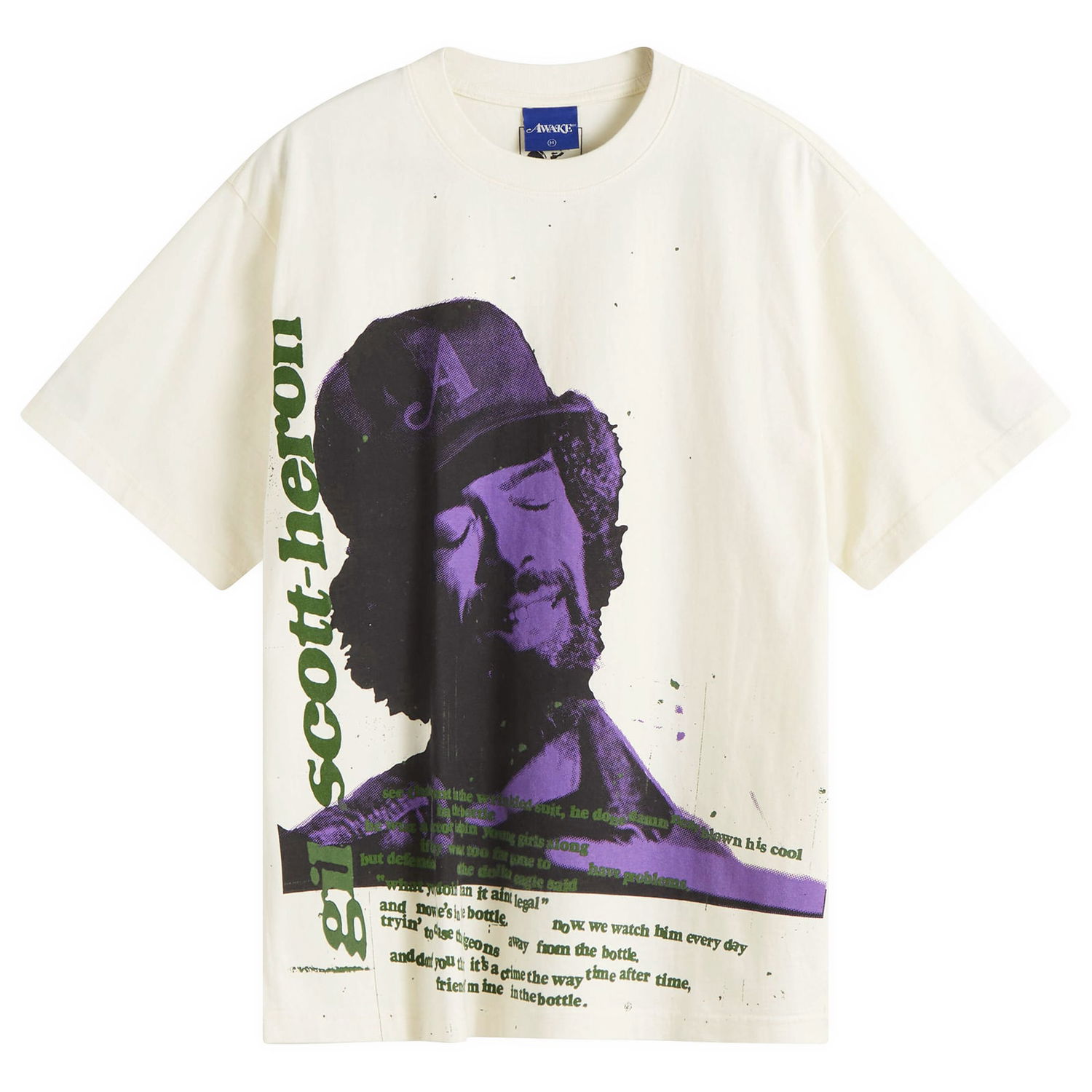 Тениска Awake NY Awake NY Gil Scott Heron Icon T-Shirt, Size Large Бяло | AWK-SP25-TS005-CRM, 0
