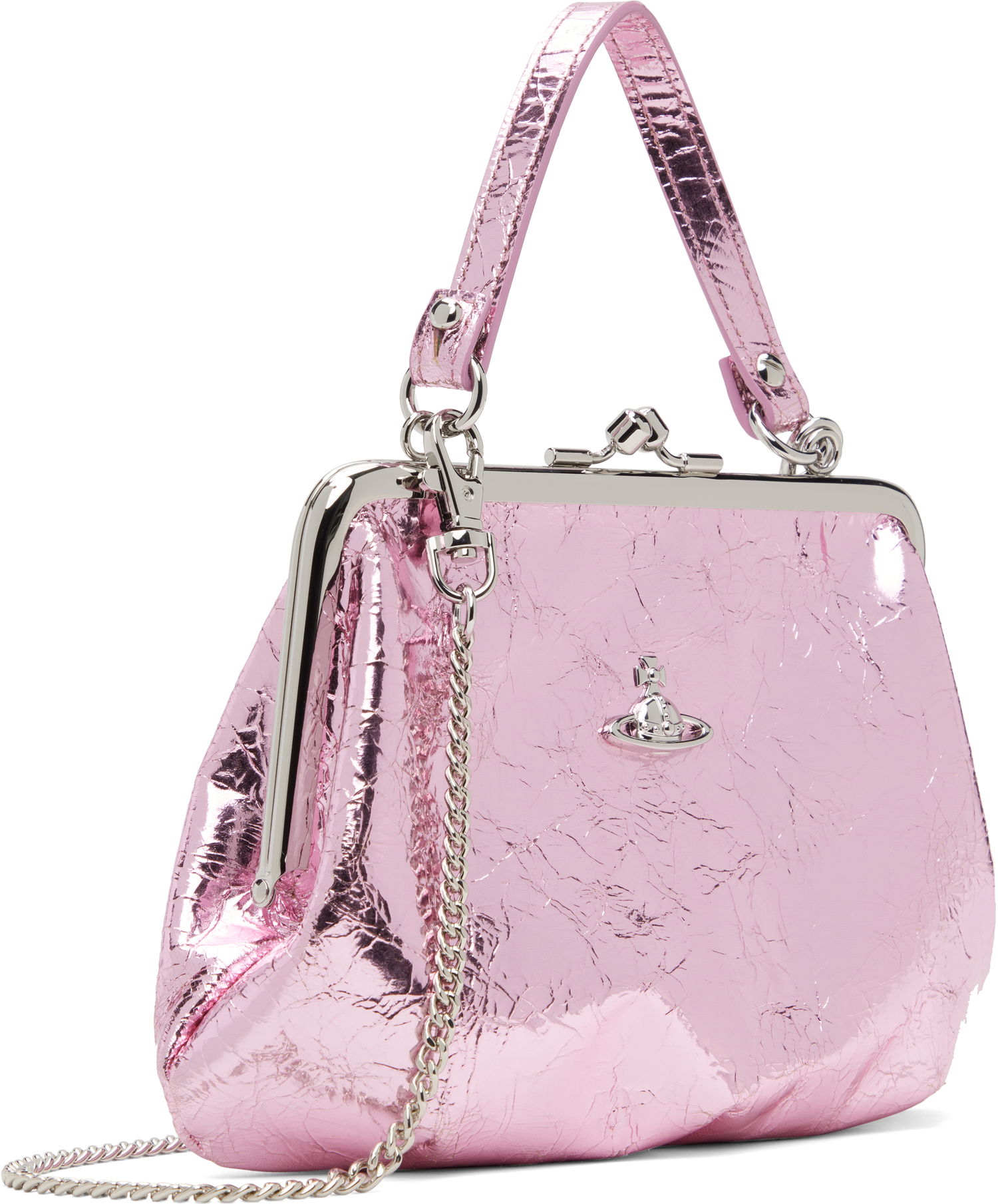 Дамска чанта Vivienne Westwood Vivienne Westwood Metallic Crinkled Granny Frame Bag Металик | 4B010007W-L00A7-, 1