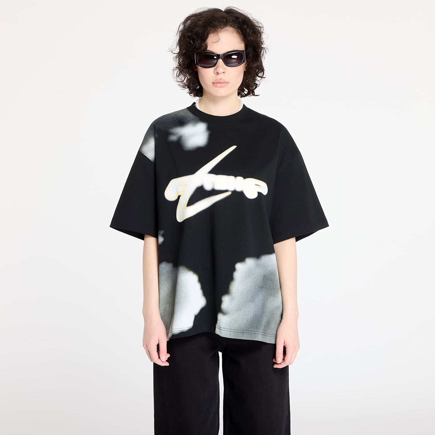Тениска Footshop Walking Art By FTSHP Clouds Graphic T-Shirt Черно | FTSHP_402, 0