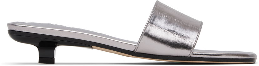 Аксесоари BY FAR BY FAR Ceni Eel Embossed Metallic Leather Heeled Sandals Металик | MWFHO014CL035ME032PL