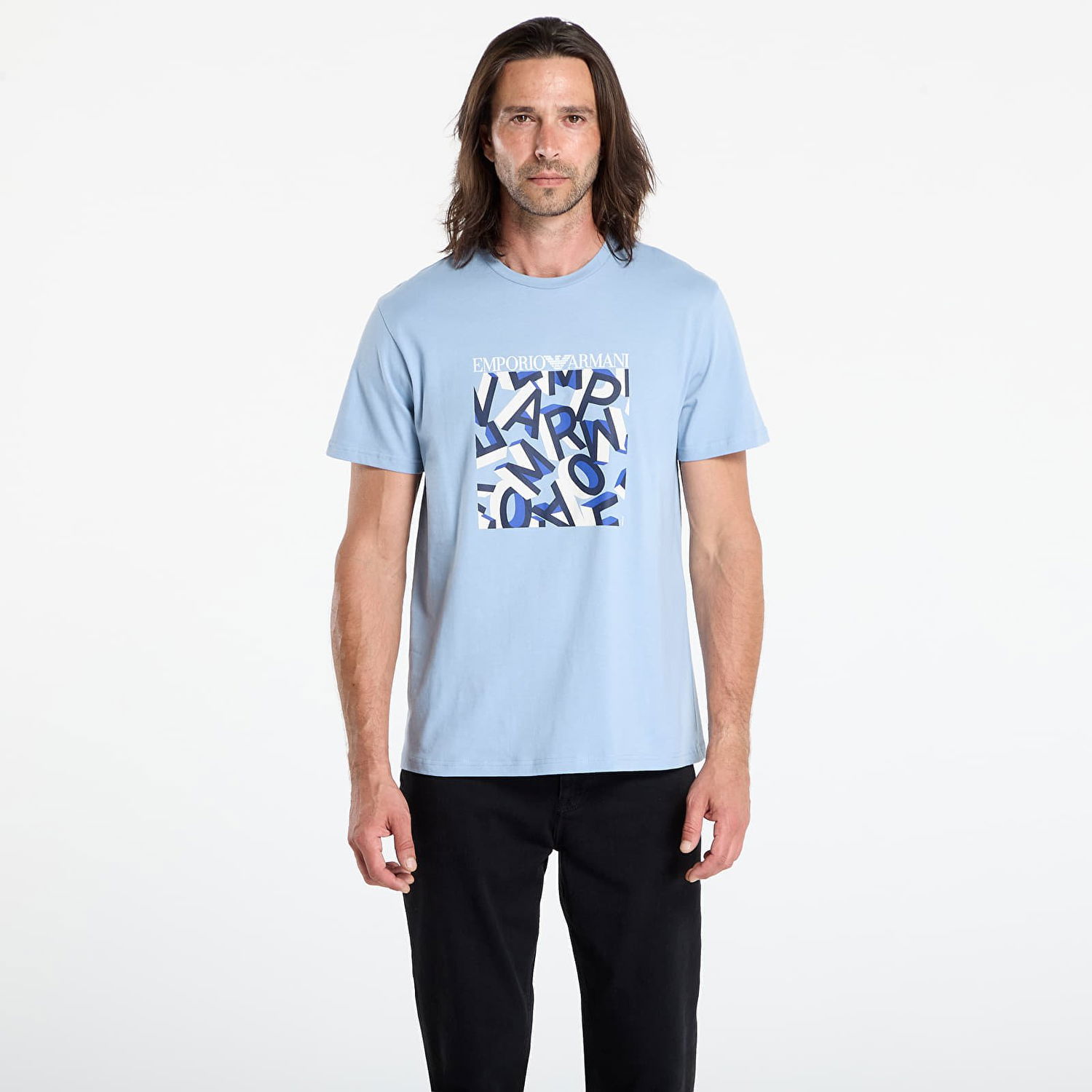 Тениска Emporio Armani Emporio Armani Crew Neck Ashley Print Lettering T-Shirt Синьо | EM000574AF12349F9029, 0