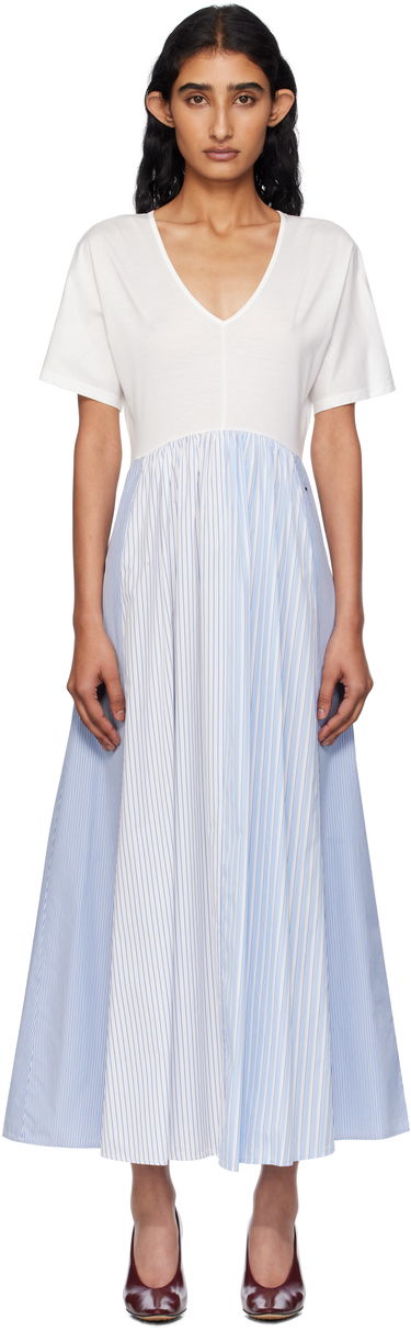 Pокля Max Mara Weekend Max Mara Bronzo Striped Midi Dress Синьо | 2515621082600, 0