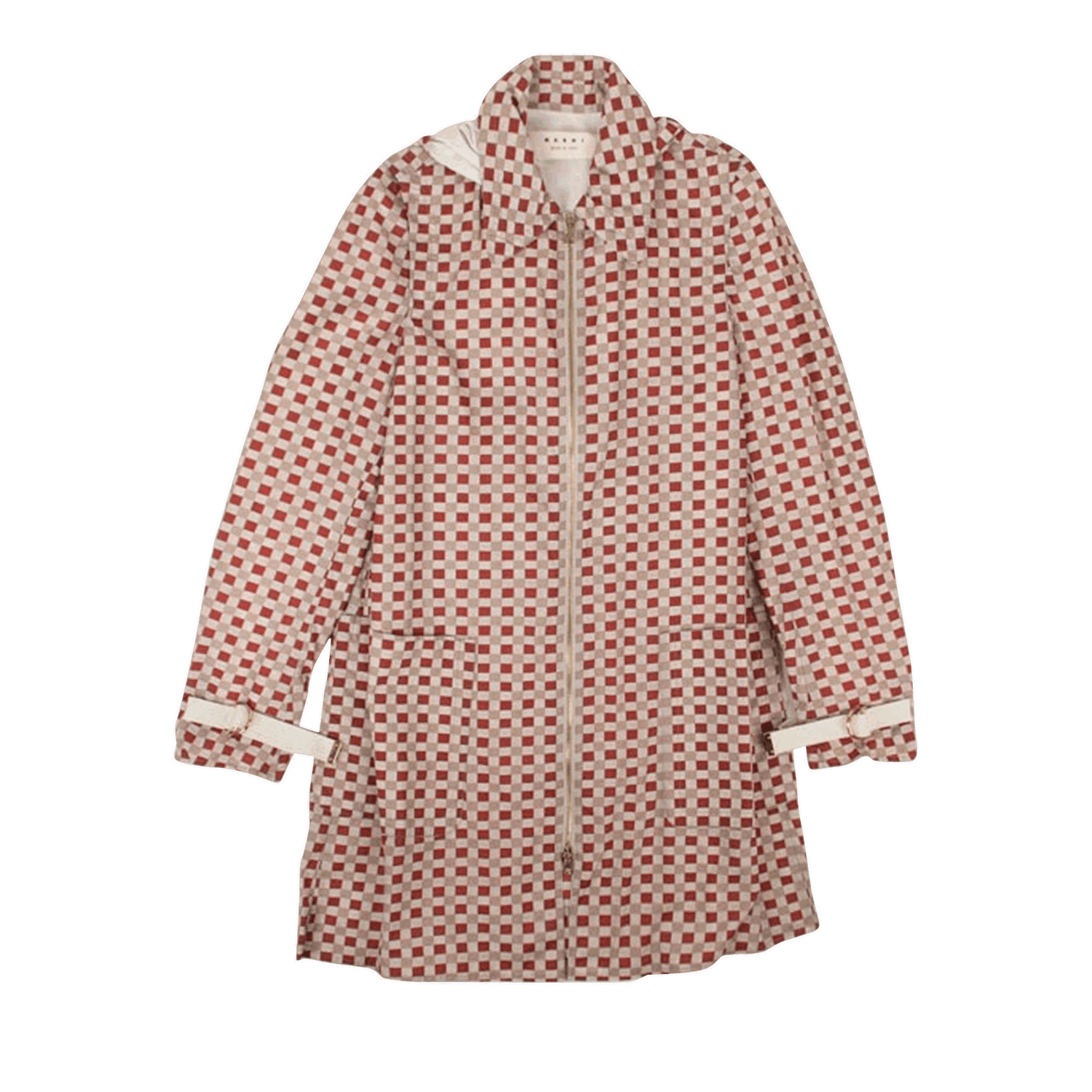 Дъждобран Marni Marni Checked Zip-Up Nylon Jacket Червено | JKMAV08U00TN693 TAR67, 0