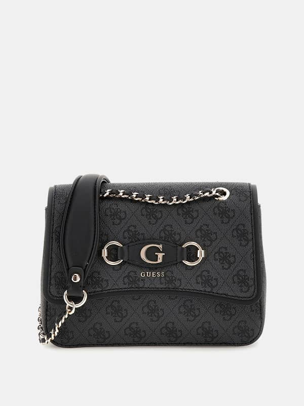Дамска чанта GUESS Izzy 4G Logo Mini Crossbody Bag Черно | HWSG8654190, 0