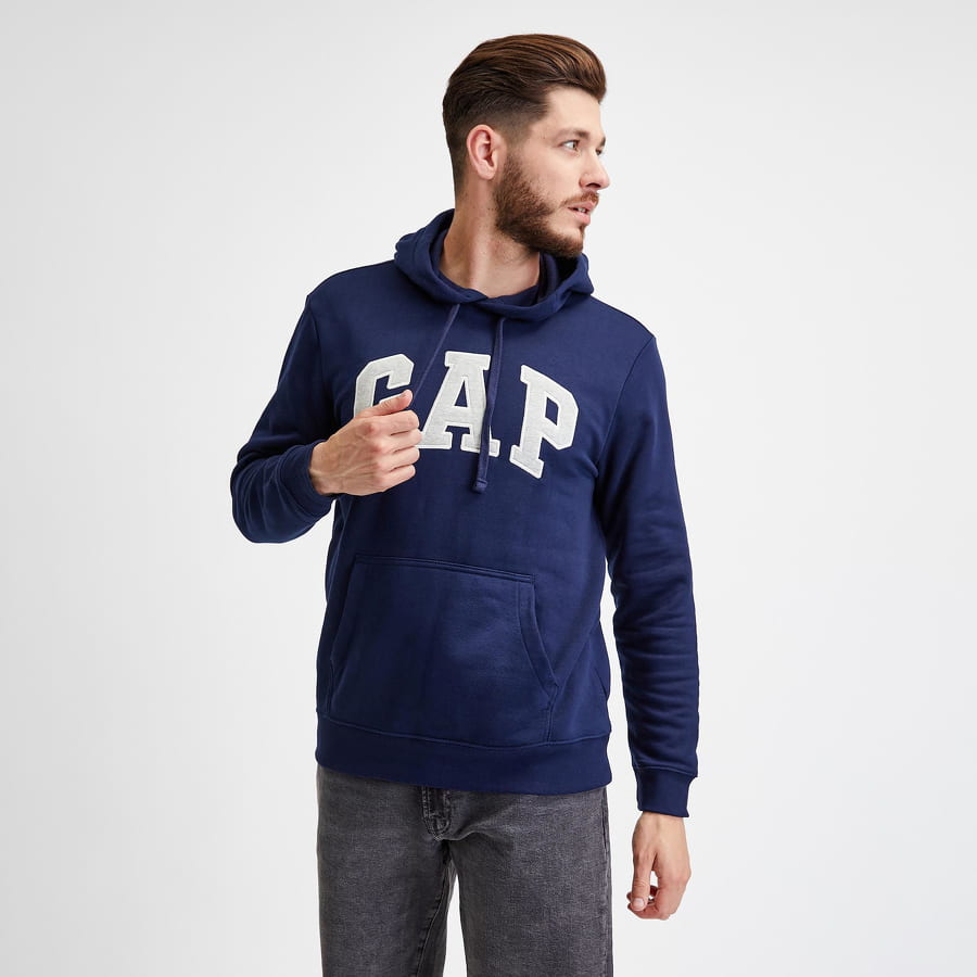 Суитчър GAP Fleece Arch Hoodie Тъмно синьо | 850834-00, 0