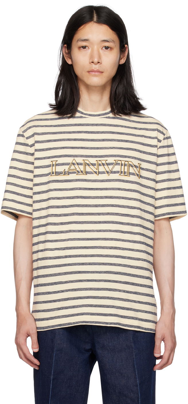 Тениска LANVIN Lanvin Striped T-Shirt Бежово | RM-TS0005-J004-E23