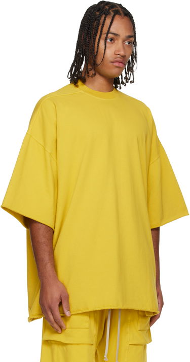 Тениска Rick Owens Concordians Tommy Oversized Raw-Edge Short-Sleeve T-shirt Жълто | DU02E7259 RIG, 1