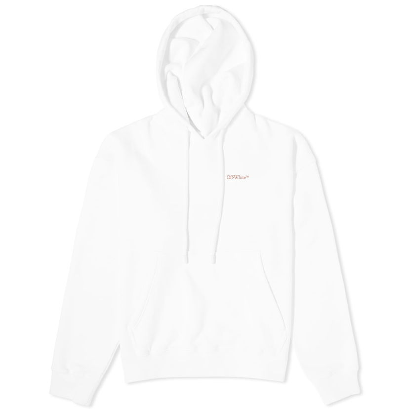 Суитчър Off-White Scratch Arrow Popover Hoodie Бяло | OMBB085F23FLE0070127