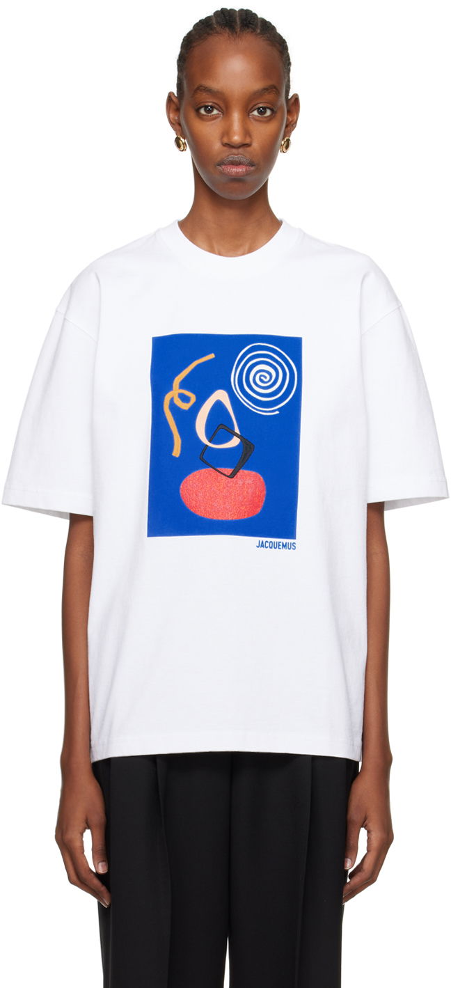 Тениска Jacquemus Les Sculptures 'Le t-shirt Cuadro' T-Shirt Бяло | 24E245JS250-2102