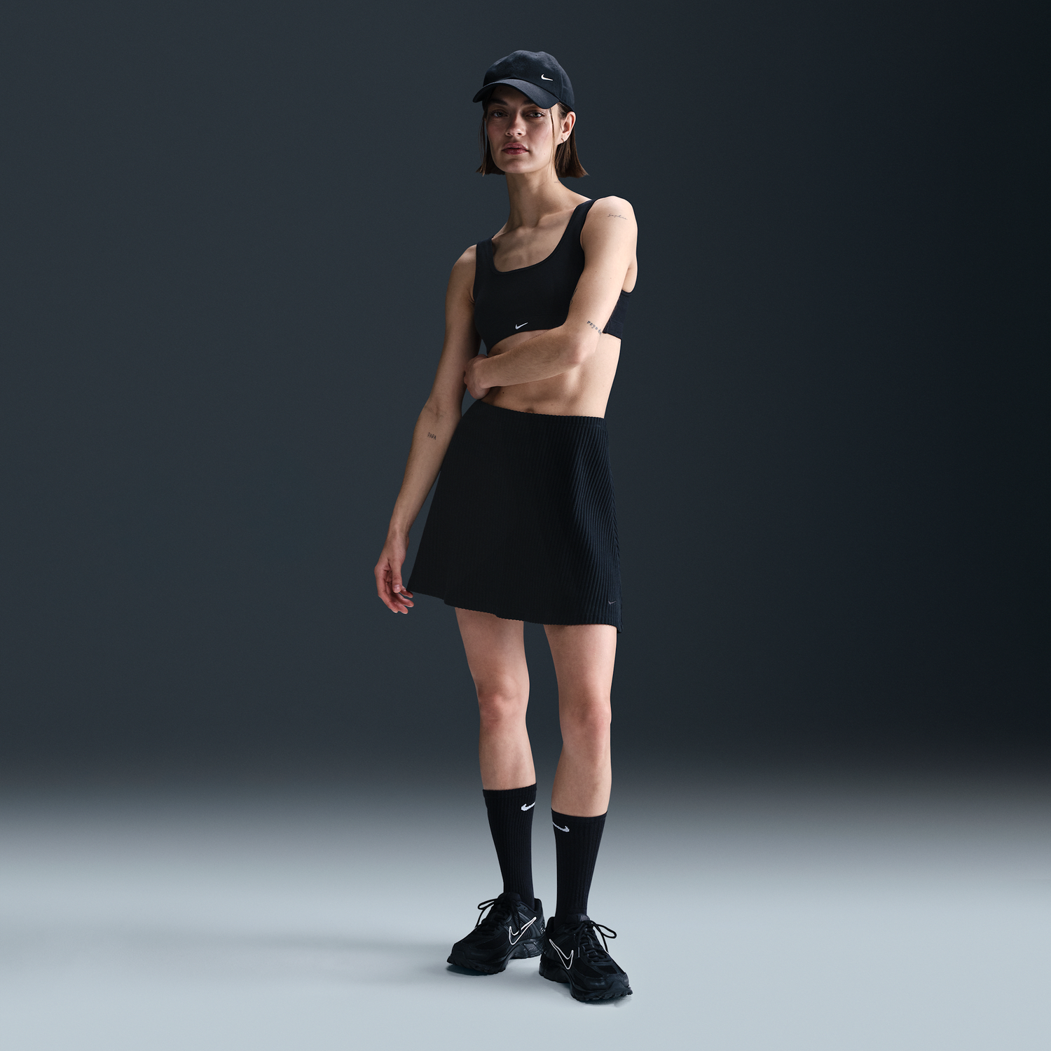 Пола Nike Ribbed Mini Skirt Sportswear Chill Knit Черно | HJ1839-010, 0