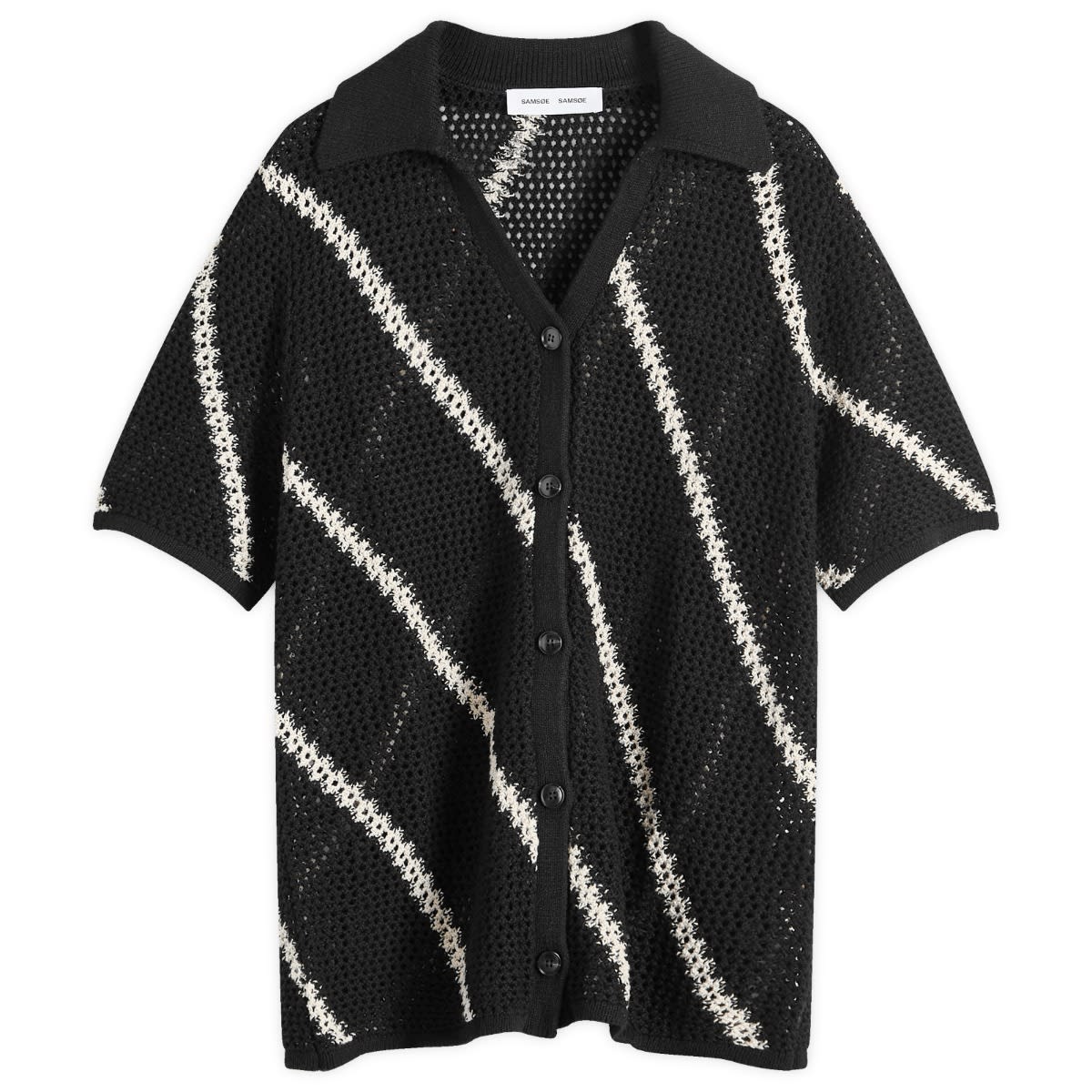 Пуловер Samsoe Samsoe Samsøe Samsøe Saisha Knitted Polo Shirt Черно | F24200030-CLR001600, 0