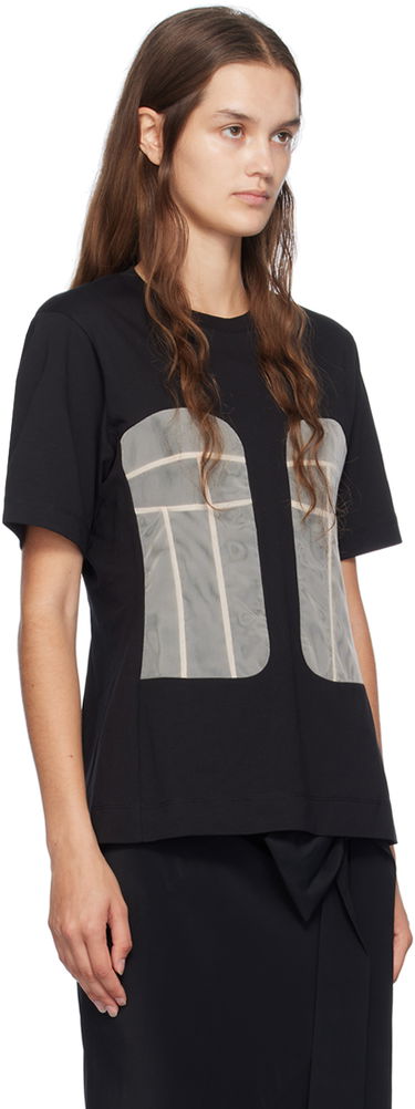 Pокля Simone Rocha Simone Rocha Paneled Bust T-Shirt Черно | 5290 0553, 3