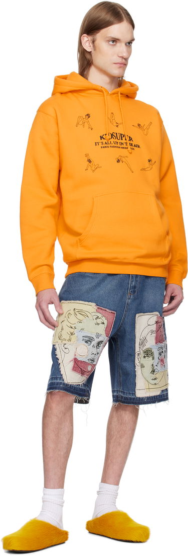Къси панталони KidSuper KidSuper Boy & Girl Doodles Patchwork Shorts Синьо | SS25-PT-09, 3