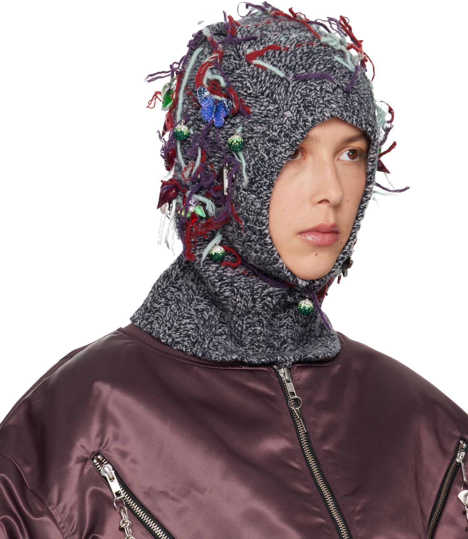 Шапка Chopova Lowena Washed Up Knitted Embellished Balaclava Многоцветен | 6715, 1