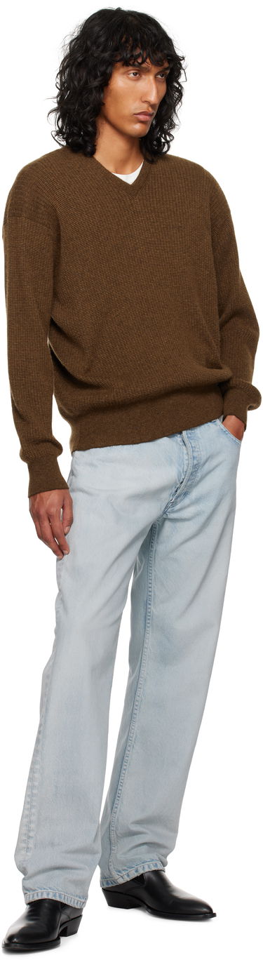 Пуловер The Row Knitted V-Neck Sweater Кафяво | 830-Y363, 3