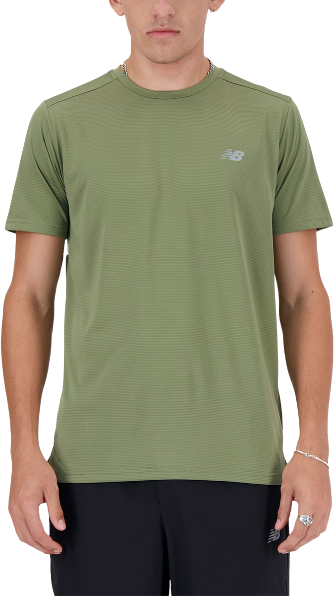 Тениска New Balance Short Sleeve Textured T-Shirt Sport Essentials Logo Зелено | mt41222-dek