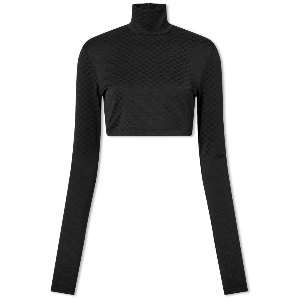 Съкратен топ Ambush Mini Monogram Crop Top Черно | BWAD041F22JER0011010, 0