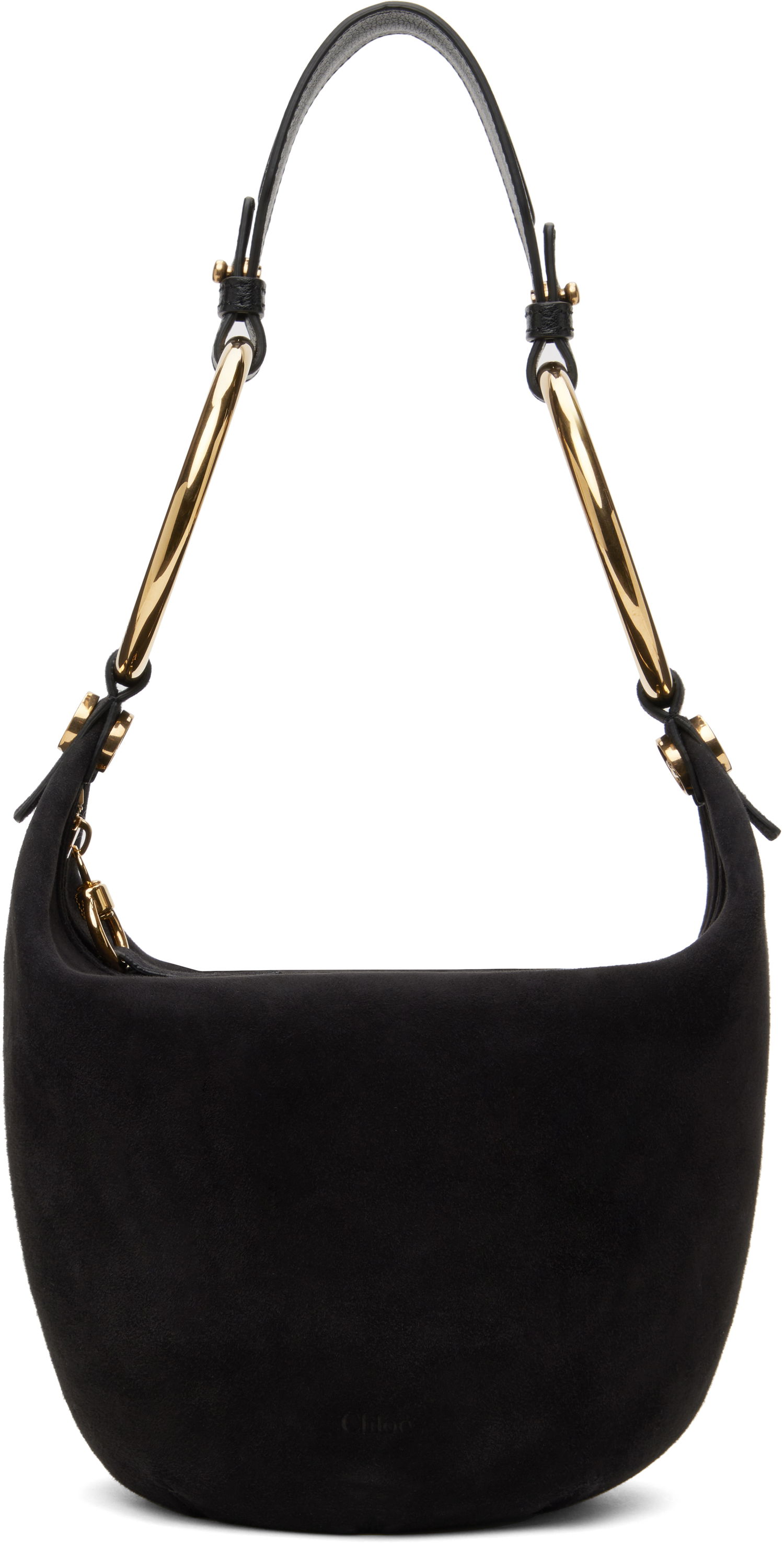 Чанта през рамо CHLOÉ Chloé Small Bracelet Suede Shoulder Bag Черно | CHC25SS618O84, 0