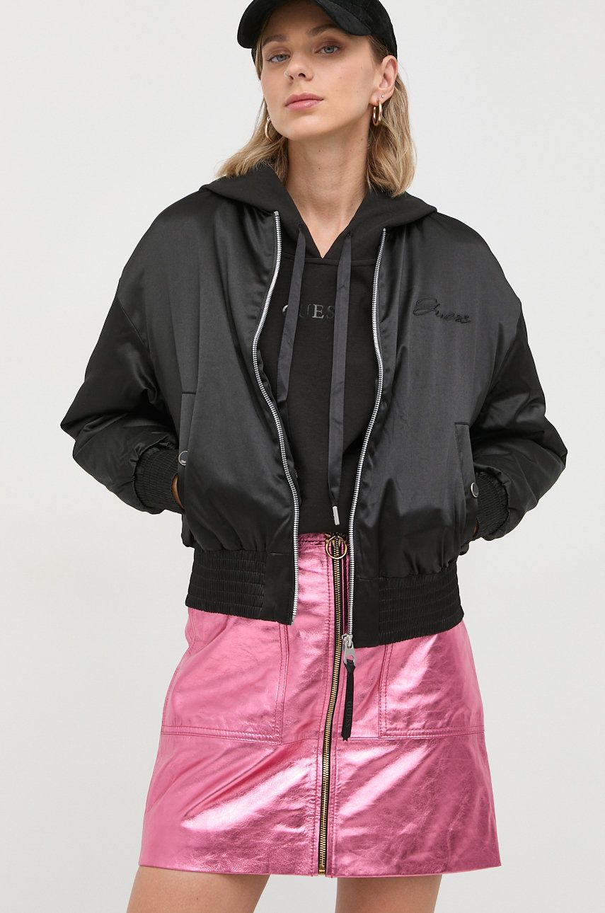 Яке бомбър GUESS Bomber Jacket Черно | W2YL03.WERA2, 0